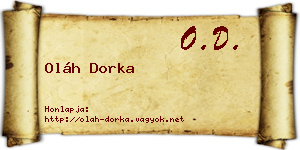 Oláh Dorka névjegykártya
